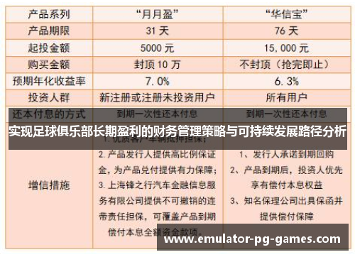 实现足球俱乐部长期盈利的财务管理策略与可持续发展路径分析